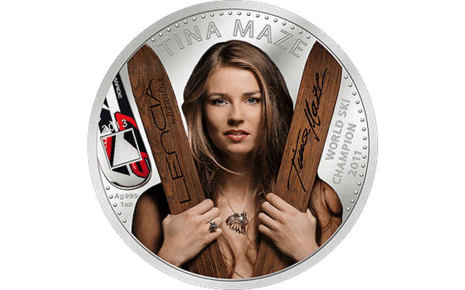 Srebrnik Srebrni spominski kovanec Tina Maze