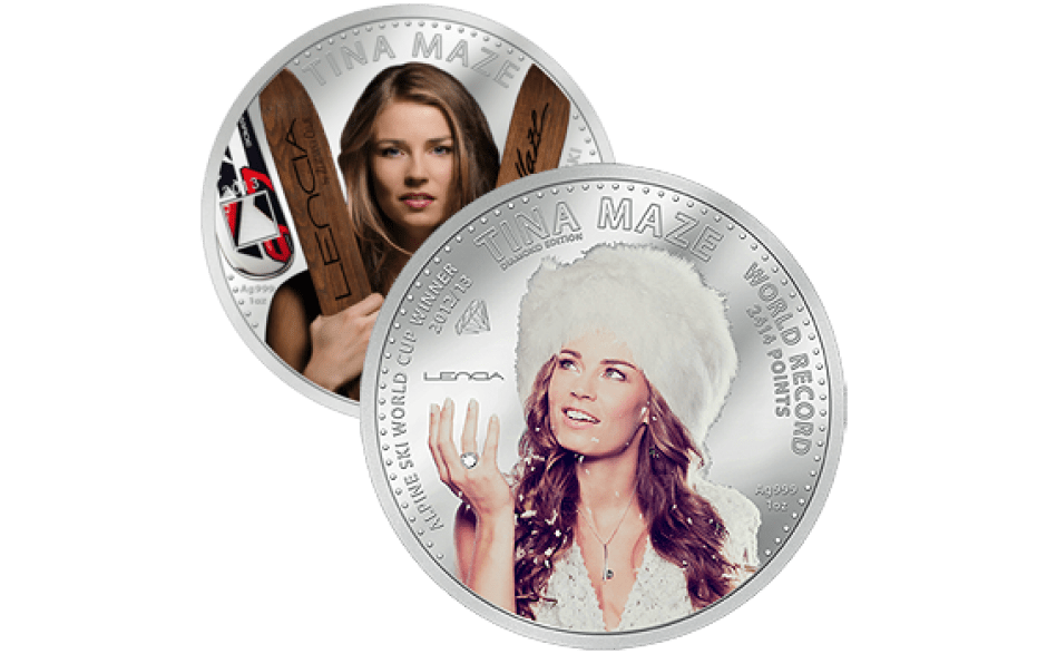Srebrnik Srebrni spominski kovanec Tina Maze