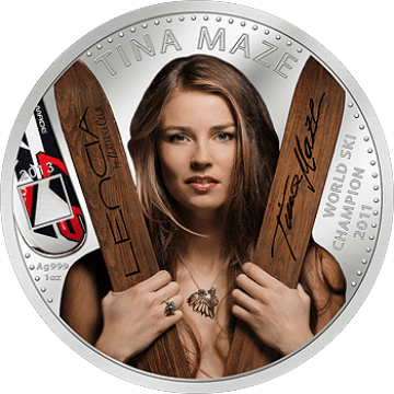 Coin Srebrni spominski kovanec Tina Maze